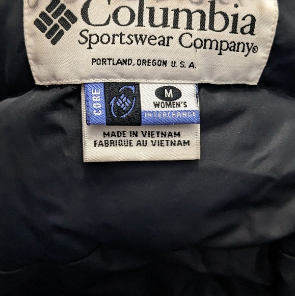 Columbia duck down short quilted puffer jacket black - Picture 3 of 16